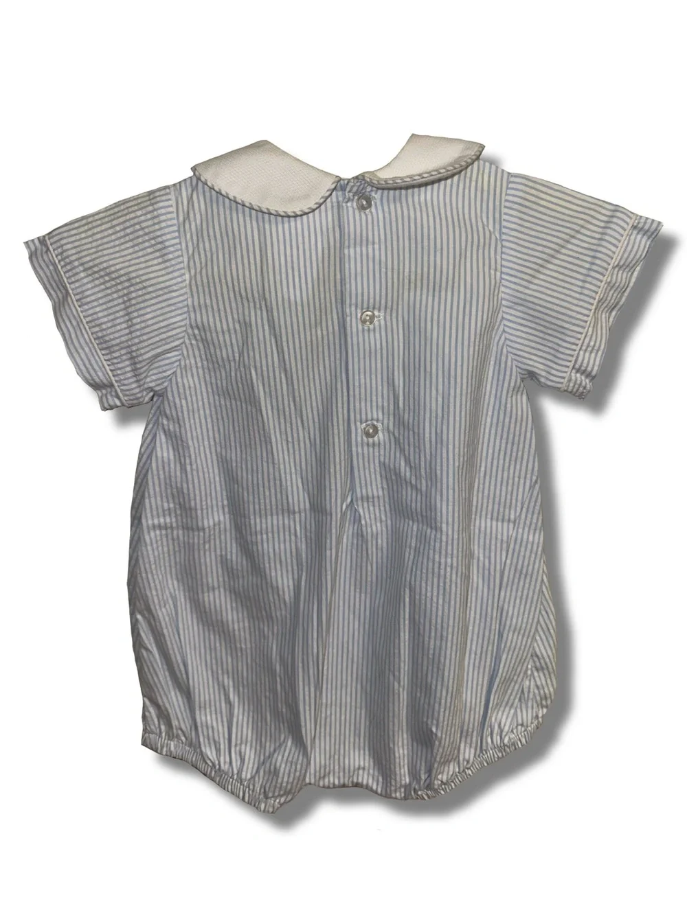 Vtg Cotton Embroidered Hot Air Balloom Baby Romper